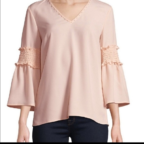 KARL LARGERFELD PARIS | Peachy Pearly Peasant Top - Picture 3 of 9